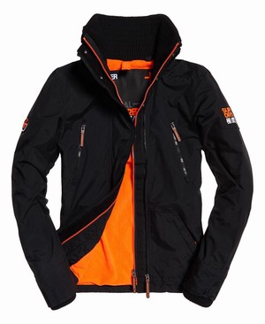 Superdry Polar SD-Windattacker Férfi Kabát Fekete/Narancssárga | FKZOD7653